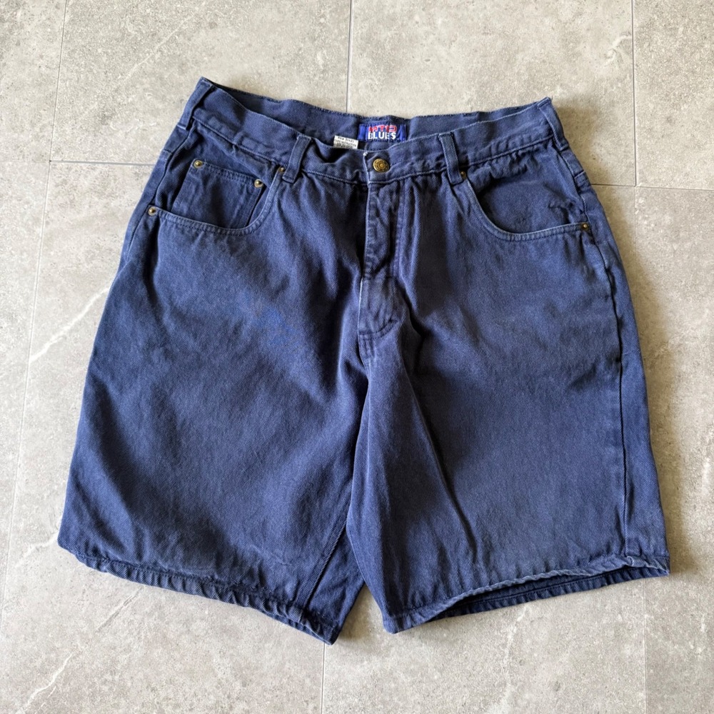 Vintage 90's MTO Blues Navy Denim Shorts Jorts